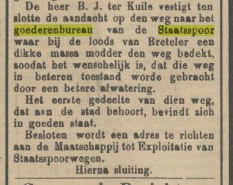 Staatsspoor Goederenbureau krantenbericht  Tubantia 16-3-1911.jpg