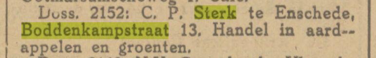Boddenkampstraat 13 C.P Sterk Handel in aardappelen en groenten krantenbericht Tubantia 6-12-1924.jpg