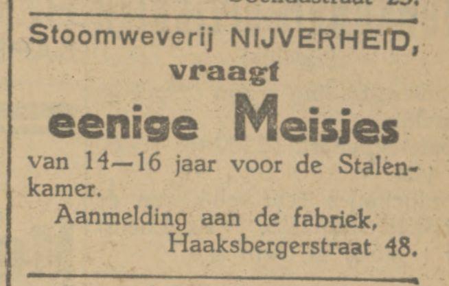 Haaksbergerstraat 48 Stoomweverij Nijverheid advertentie Tubantia 2-6-1928.jpg