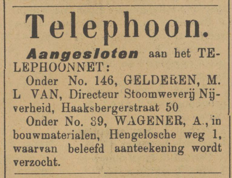 Haaksbergerstraat 50 Stoomweverij Nijverheid advertentie Tubantia 13-12-1902.jpg