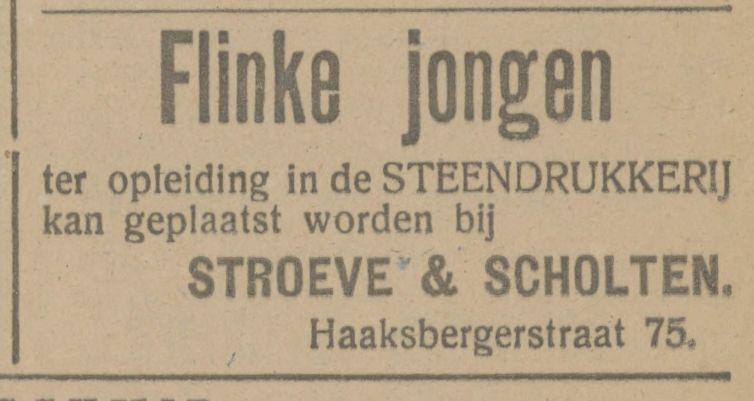 Haaksbergerstraat 75  Stroeve en Scholten steendrukkerij advertentie Tubantia 19-1-1916.jpg