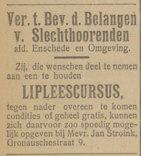 Gronauschestraat 9 Jan Stroink advertentie Tubantia 28-2-1922.jpg