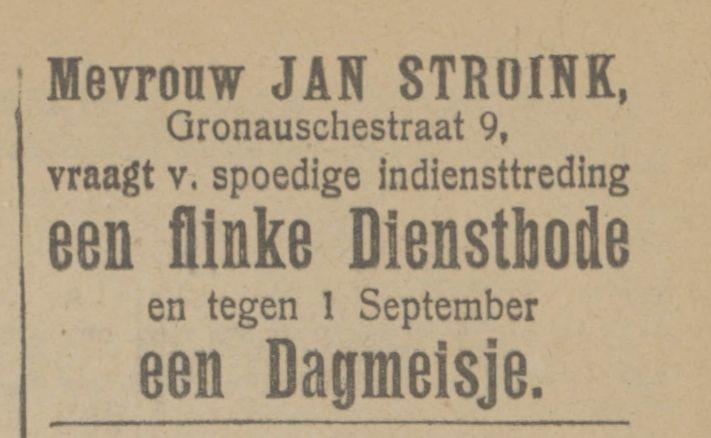 Gronauschestraat 9 Jan Stroink advertentie Tubantia 23-7-1929.jpg