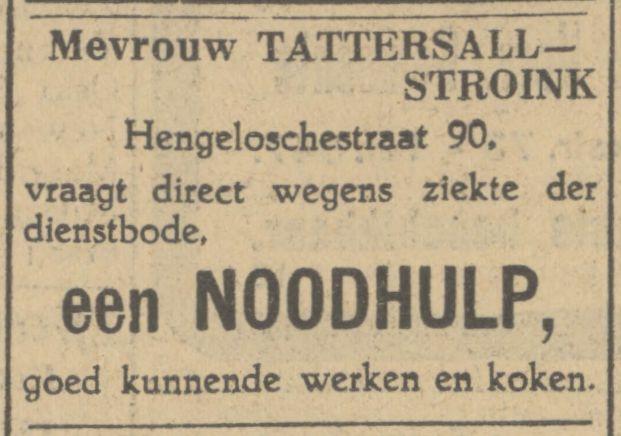 Hengeloschestraat 90 Mevr. Tattersall-Stroink advertentie Tubantia 2-5-1932.jpg
