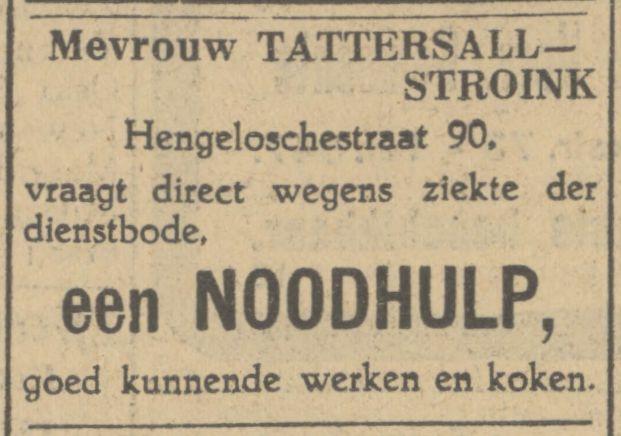 Hengeloschestraat 90 Mevr. Tattersall-Stroink advertentie Tubantia 2-5-1932.jpg