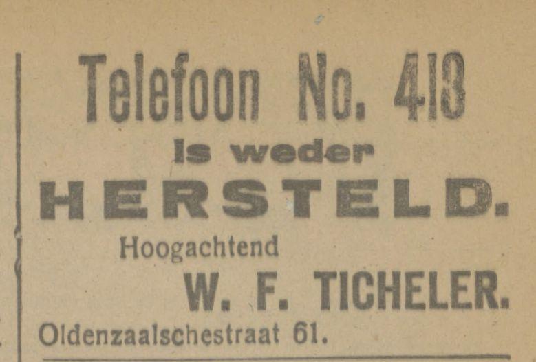Oldenzaalschestraat 61 W.F. Ticheler advertentie Tubantia 12-4-1918.jpg