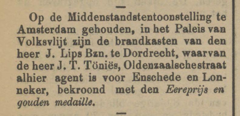 Oldenzaalschestraat J.T. Tönies krantenbericht Tubantia 21-8-1909.jpg