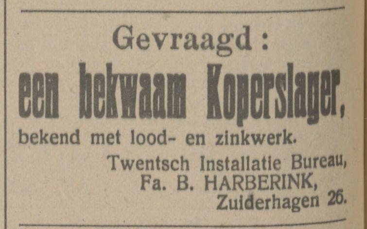 Zuiderhagen 26 Twentsch Installatie Bureau advertentie Tubantia 17-9-1915.jpg