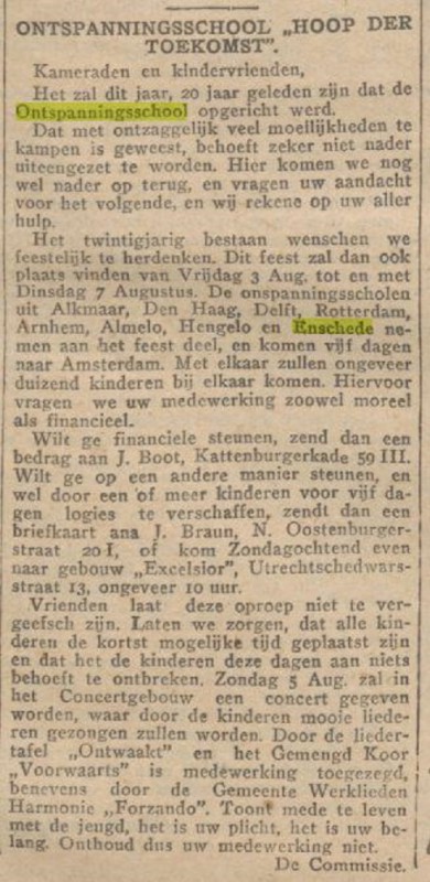 Ontspanningsschool krantenbericht 2-6-1923.jpg