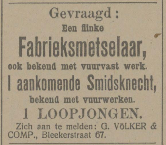 Bleekerstraat 67 G. Volker & Co. advertentie Tubantia 9-11-1915.jpg
