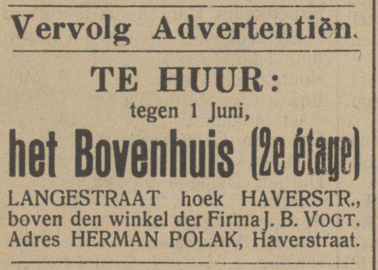 Haverstraat hoek Langestraat J.B. Vogt advertentie Tubantia 4-5-1912.jpg