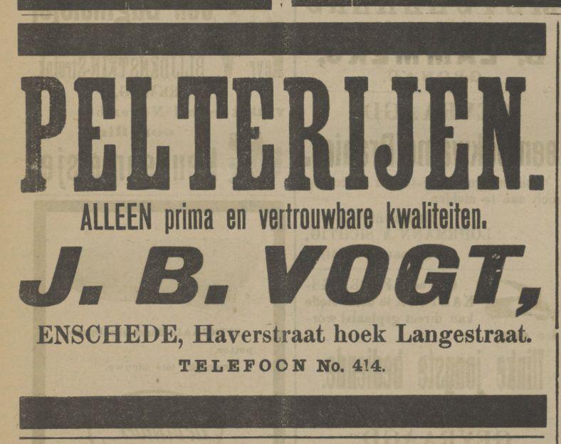 Haverstraat hoek Langestraat J.B. Vogt advertentie Tubantia 21-9-1911.jpg