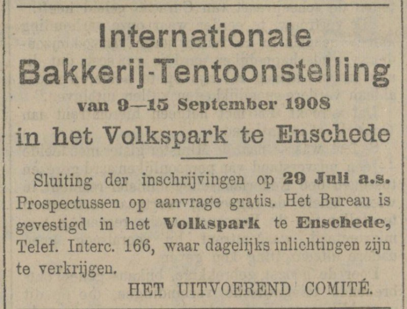 Volkspark telefoon 166 advertentie Tubantia 25-7-1908.jpg