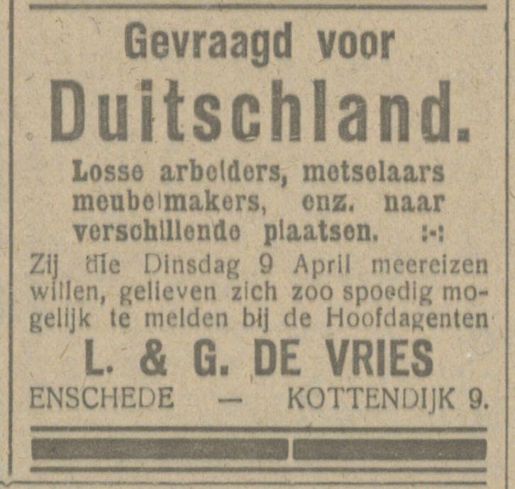 Kottendijk 9 L. & G. de Vries advertentie Tubantia 5-4-1918.jpg