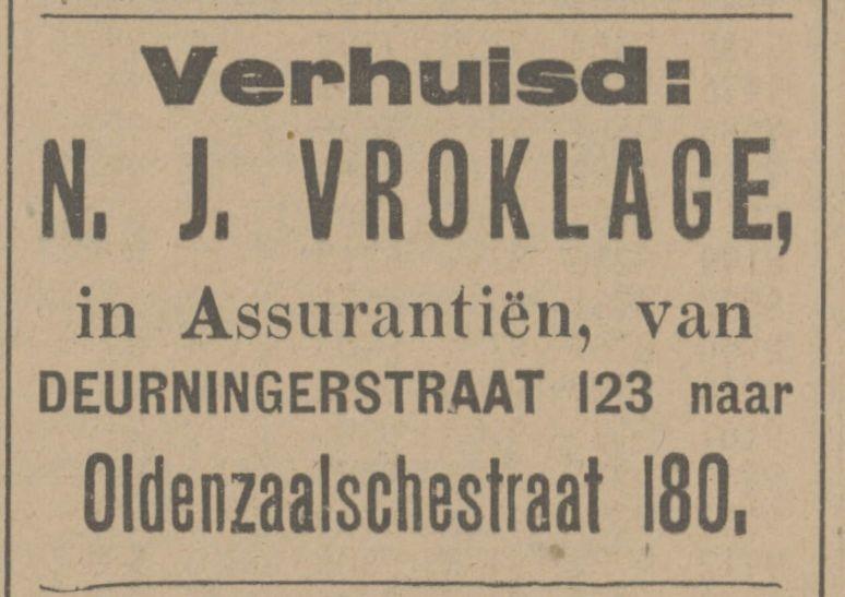 Deurningerstraat 123 N.J. Vroklage advertentie Tubantia 1-12-1916.jpg
