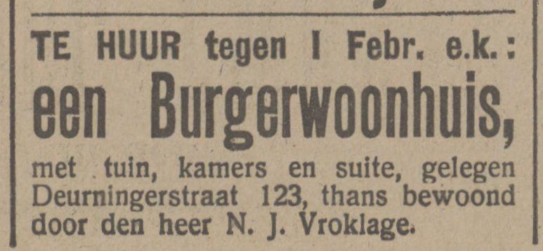 Deurningerstraat 123 N.J. Vroklage advertentie Tubantia 6-12-1915.jpg