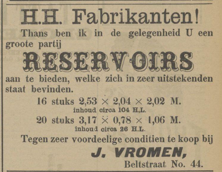 Beltstraat 44 J. Vromen advertentie Tubantia 15-6-1911.jpg