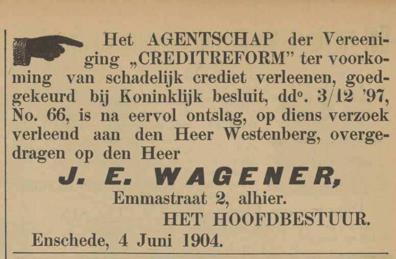 Emmastraat 2 J.E. Wagener advertentie Tubantia 2-7-1904.jpg