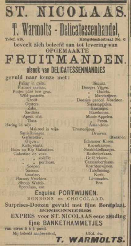 Hengeloschestraat 6 T. Warmolts Delicatessenhandel advertentie Tubantia 25-11-1911.jpg