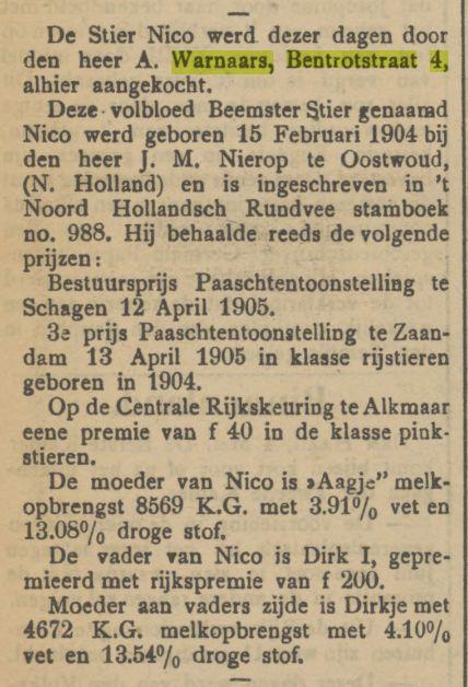 Bentrotstraat 4 A, Warnaars krantenbericht Tubantia 6-5-1905.jpg