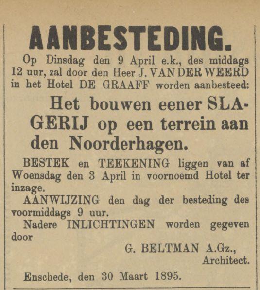Noorderhagen 3 J. van der Weerd Slagerij advertentie Tubantia 3-4-1895.jpg