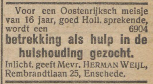 Rembrandtlaan 25 Herman Weijl advertentie 18-3-1921.jpg