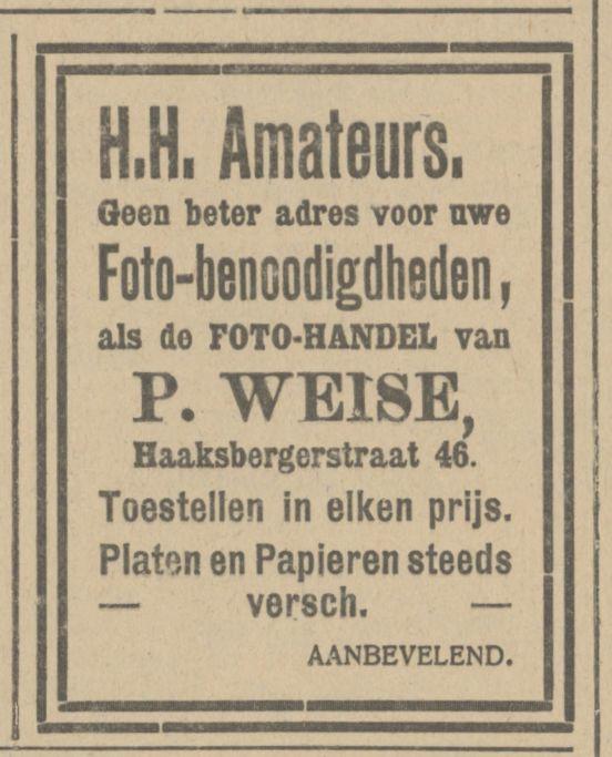 Haaksbergerstraat 46 P. Weise advertentie Tubantia 28-5-1914.jpg