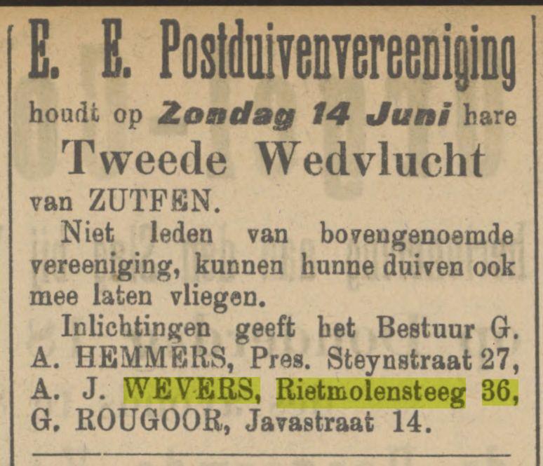 Rietmolensteeg 36 A.J. Wevers advertentie Tubantia 6-6-1908.jpg