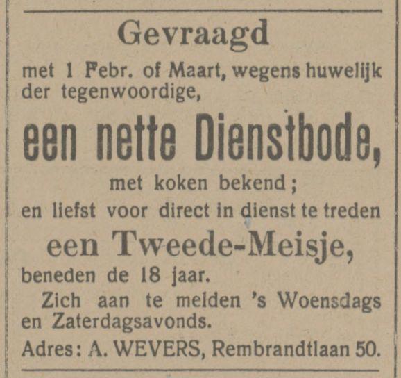 Rembrandtlaan 50  A. Wevers advertentie Tubantia 22-12-1914.jpg