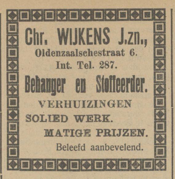 Oldenzaalschestraat 6 Chr. Wijkens J.zn. advertentie Tubantia 2-9-1912.jpg