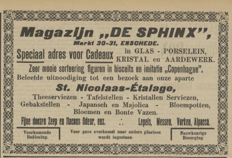 Markt 30-31 Magazijn De Sphinx advertentie Tubantia 19-11-1910.jpg