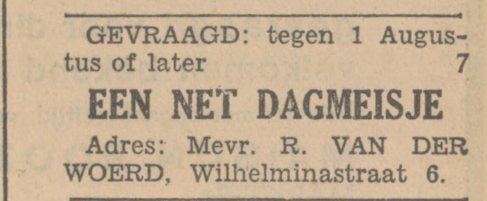Wilhelminastraat 6 R. van der Woerd  advertentie Tubantia 5-7-1930.jpg