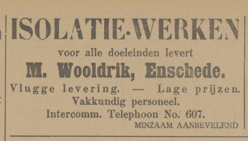 Emmastraat M. Wooldrik Isolatiewerken telefoon 607 advertentie Tubantia 24-12-1914.jpg