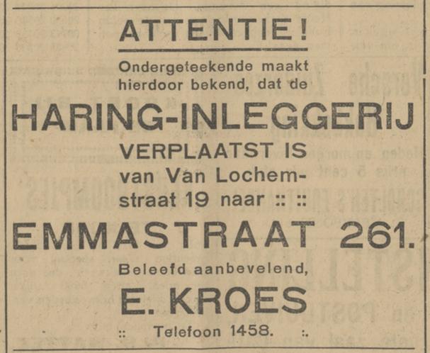 Emmastraat 261 E. Kroes Haringinleggerij advertentie Tubantia 7-12-1929.jpg