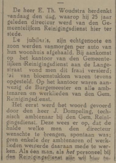 E.Th.  Woudstra Directeur Gemeentelijke Reinigingsdienst krantenbericht Tubantia 2-10-1924.jpg