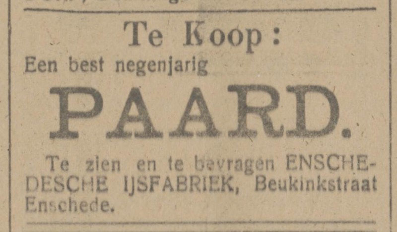 Beukinkstraat Enschedesche IJsfabriek advertentie Tubantia 5-5-1917.jpg