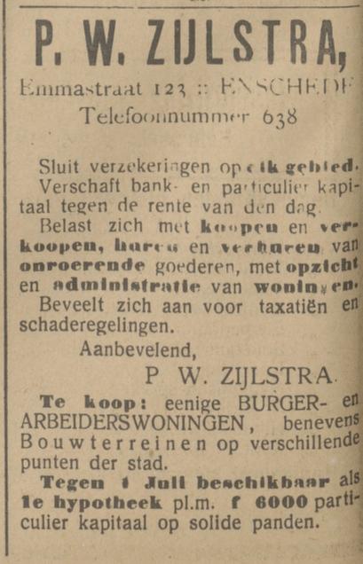 Emmastraat 123 P.W. Zijlstra advertentie Tubantia 21-12-1914.jpg