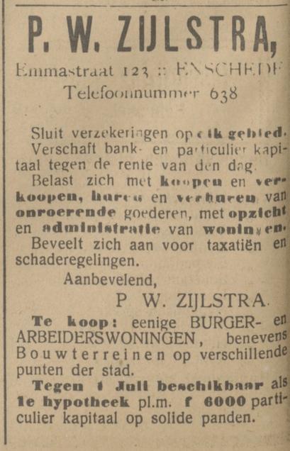 Emmastraat 123 P.W. Zijlstra advertentie Tubantia 21-12-1914.jpg