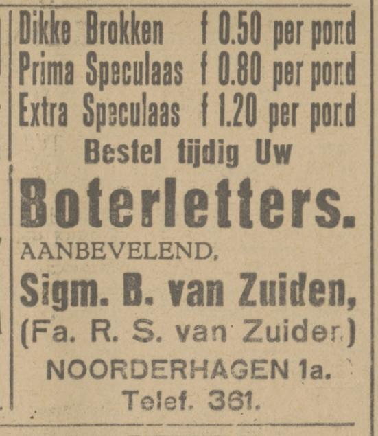 Noorderhagen 1a R.S. van Zuiden baketbakker advertentie Tubantia 2-12-1925.jpg