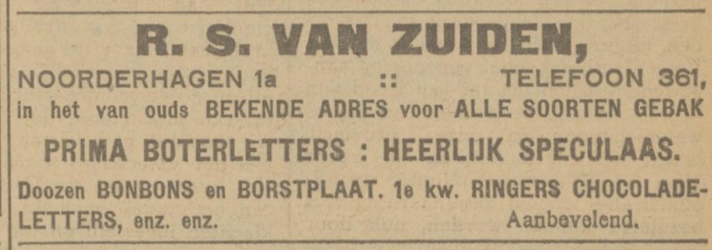 Noorderhagen 1a R.S. van Zuiden baketbakker advertentie Tubantia20-11-1924.jpg