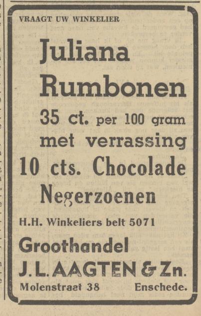 Molenstraat 38 J.L. Aagten Groothandel advertentie Tubantia 17-2-1951.jpg