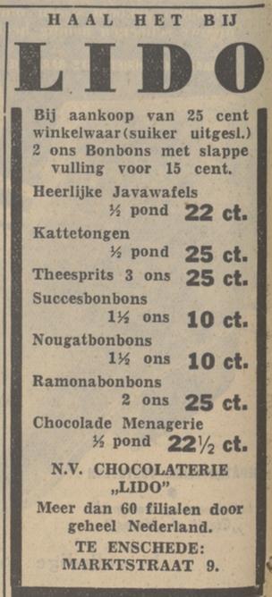 Marktstraat 9 Lido chocolaterie advertentie Tubantia 17-9-1937.jpg