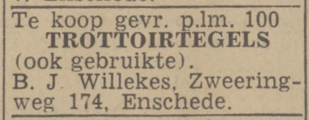 Zweeringweg 174 B.J. Willekes advertentie Twentsch nieuwsblad 13-2-1943.jpg