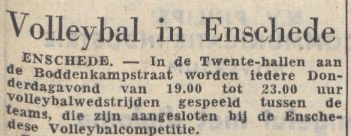 Boddenkampstraat Twentehallen volleybal krantenbericht 27-12-1954.jpg