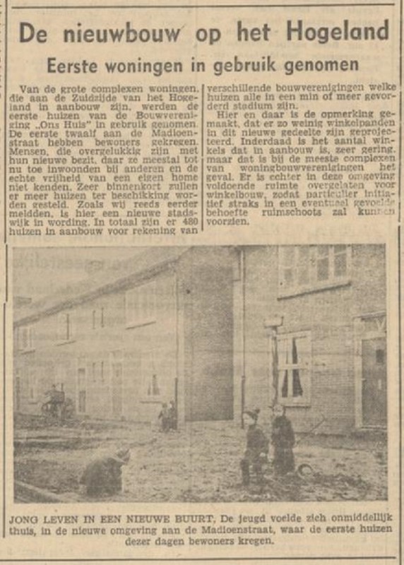 Madioenstraat nieuwbouw Hogelanf krantenbericht Tubantia 7-1-1949.jpg