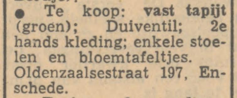 Oldenzaalsestraat 197 advertentie Tubantia 10-5-1951.jpg