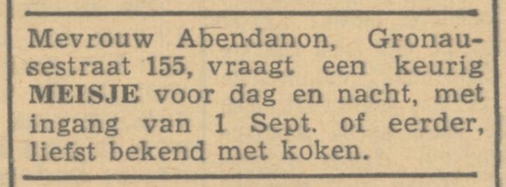 Gronausestraat 155 Mevr. Abendanon advertentie 2-8-1945.jpg