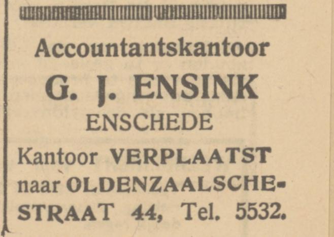 Oldenzaalsestraat Accountantskantoor G.J. Ensink advertentie 21-8-1945.jpg