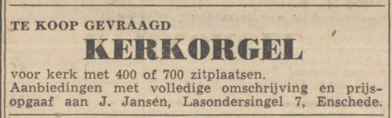 Lasondersingel 7 J. Jansen advertentie Trouw  8-1-1954.jpg
