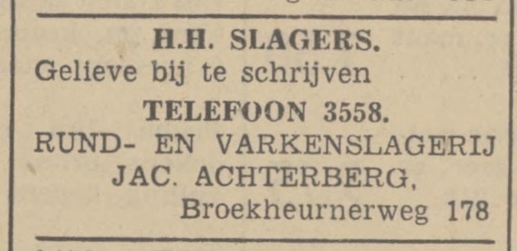 Broekheurnerweg 178 Jac. Achterberg slagerij advertentie Tubantia 15-9-1937.jpg
